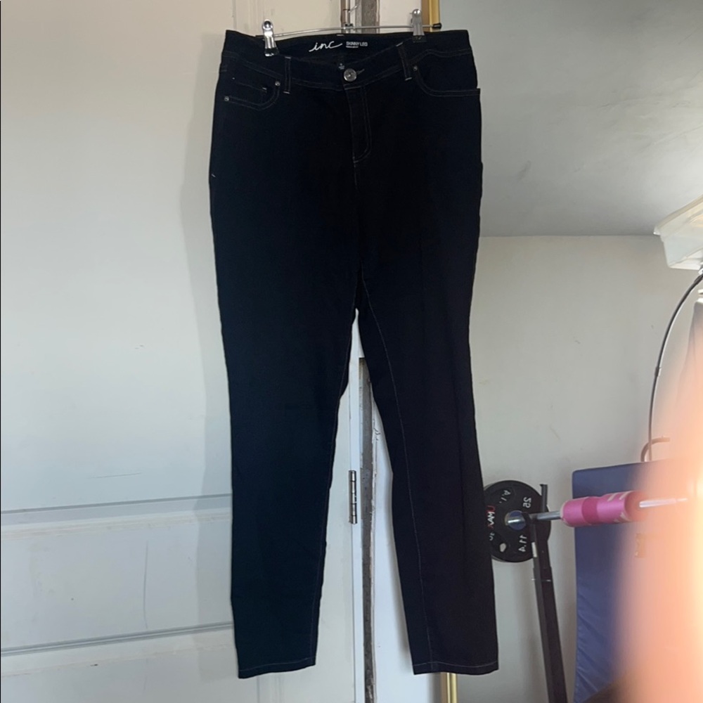 INC International Concepts Black Straight Leg Jeans